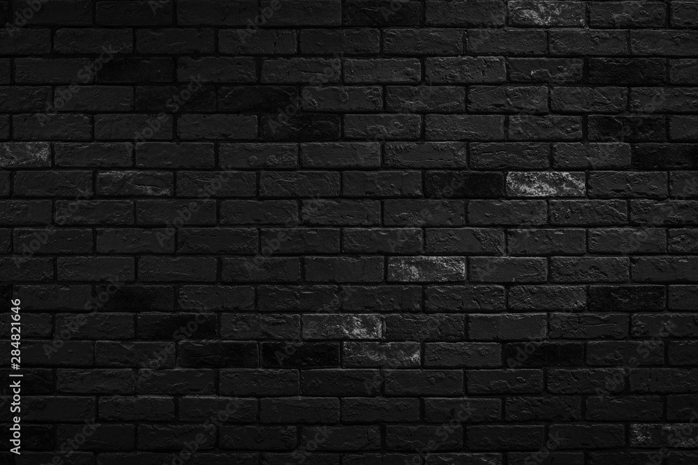 Dark black brick wall background