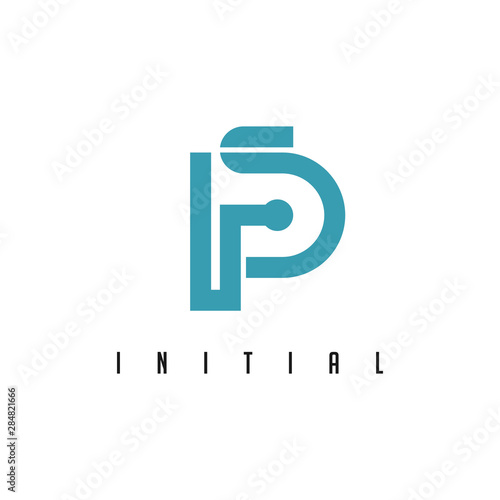 Beautiful collaboration vector between the letter P and the letter S.