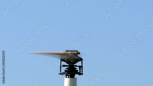 Helicopter rotor blades close up photo