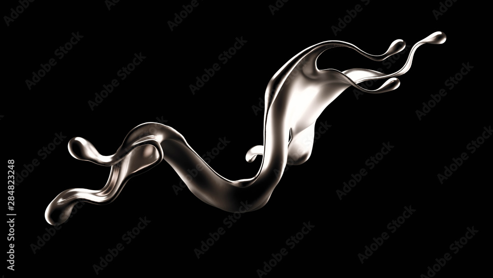 Splash of gold fluid. 3d illustration, 3d rendering. Splash of gold fluid. 3d illustration, 3d rendering.