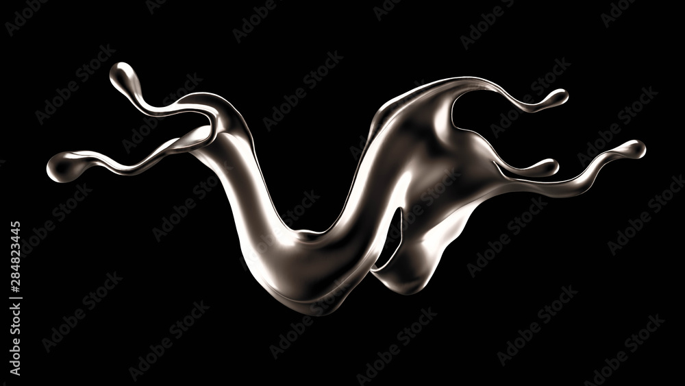 Splash of gold fluid. 3d illustration, 3d rendering. Splash of gold fluid. 3d illustration, 3d rendering.
