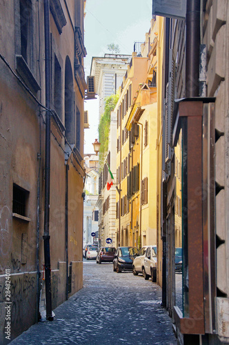 photo of narrow alleys of the old city in the center of Rome