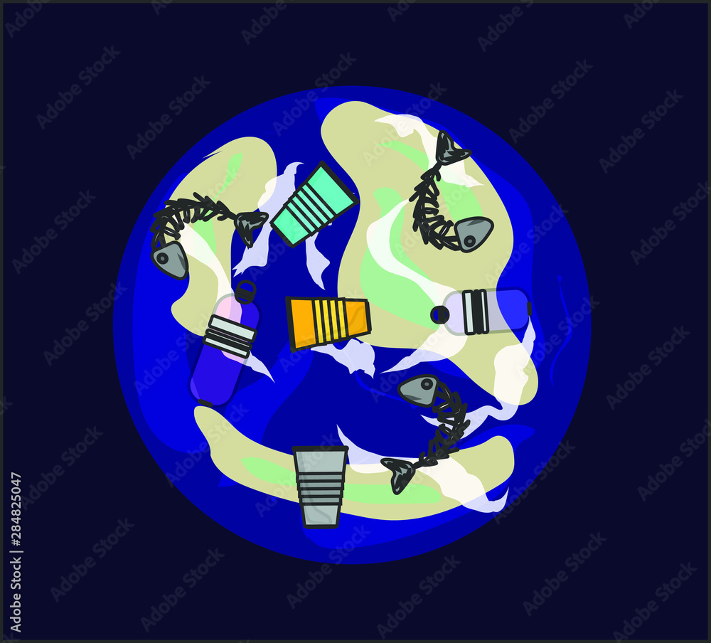 The problem of pollution of the planet.Logo