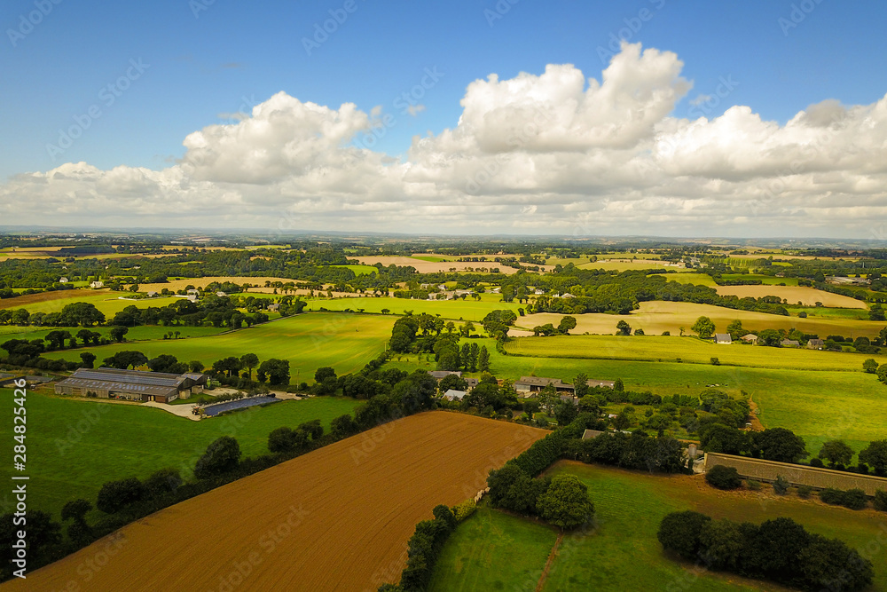 Obraz premium Farm with landscape in summer in Brittany
