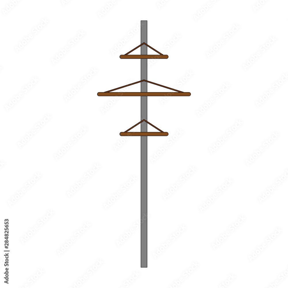 Power line symbol. Power line flat vector design illustration isolated Power line symbol. Power line flat vector design illustration isolated