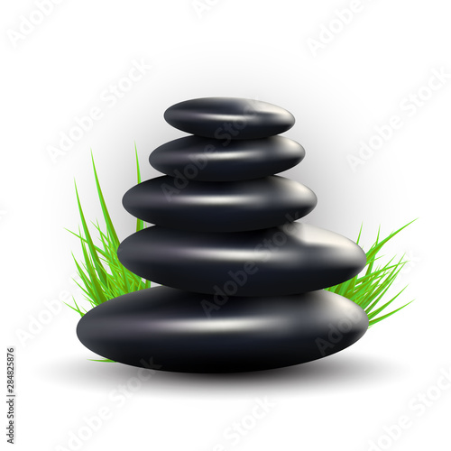 Spa Design with Zen Stones and Grass