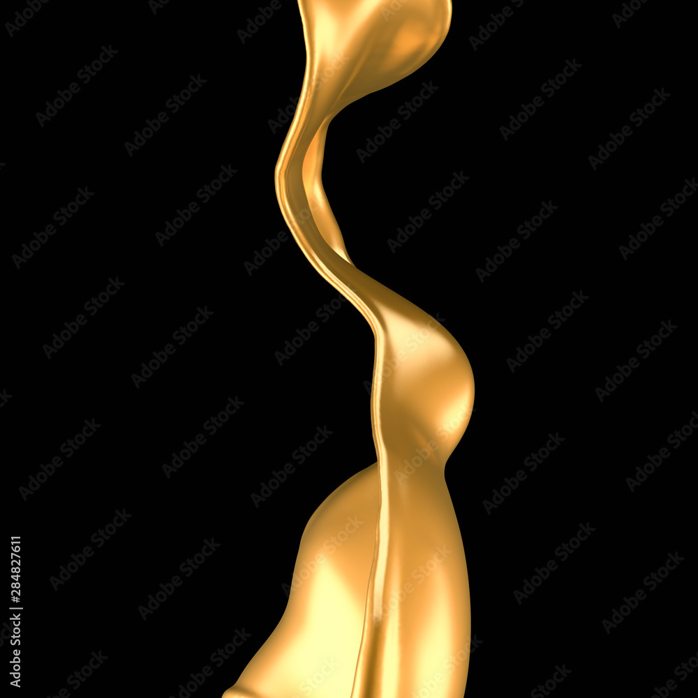 Splash of gold fluid. 3d illustration, 3d rendering. Splash of gold fluid. 3d illustration, 3d rendering.