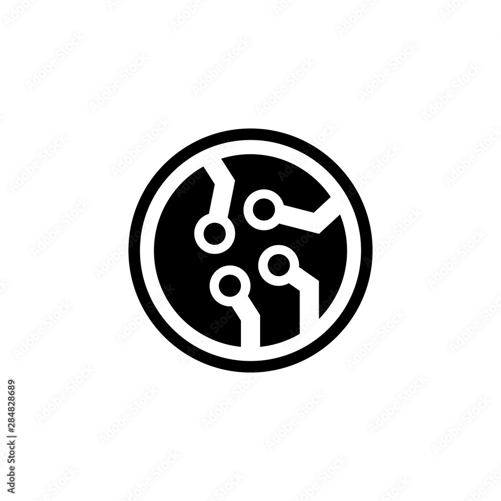 Fototapeta premium Microchip, Microprocessor, Microscheme Flat Vector Icon
