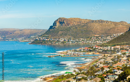 Elevated view of Kalk Bay Harbour in False Bay Cape Town South Africa