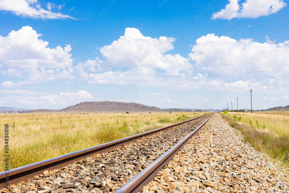 railway track in countryside rural farmland area of South Africa