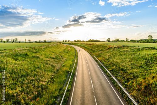 uk motorway road overhead view at daylight