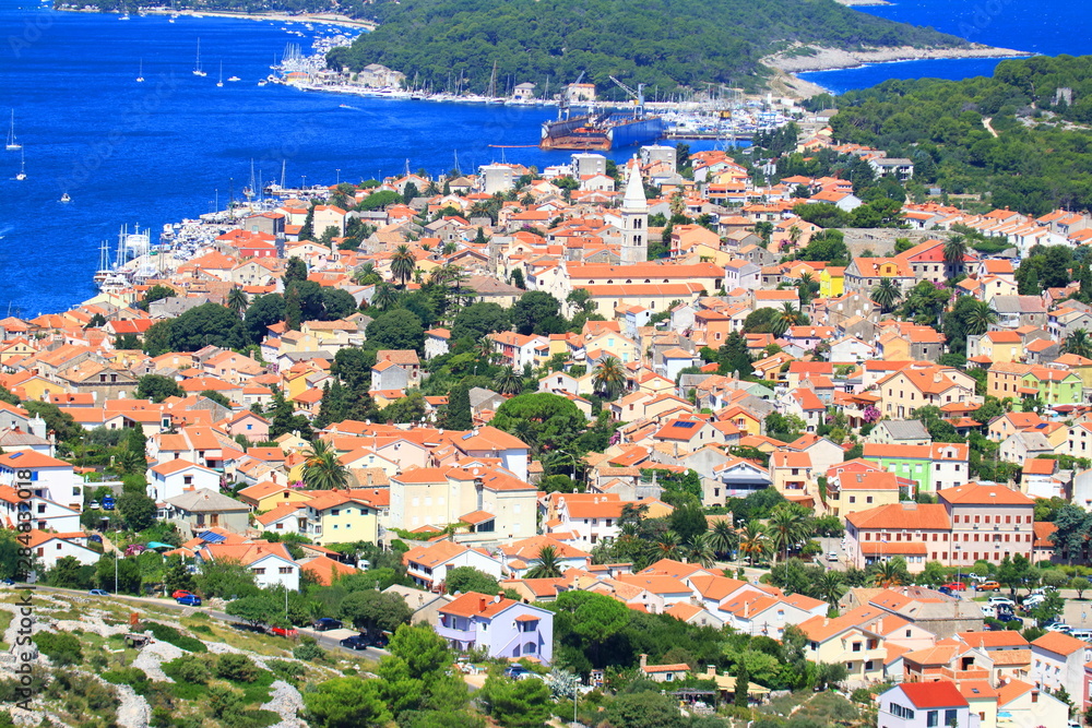 Mali Losinj, panoramic view from Providenca view point, Adriatic sea, Croatia