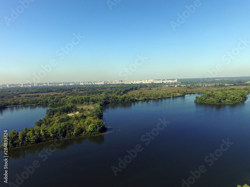 Aerial view of the saburb landscape (drone image). Near Kiev,Ukraine