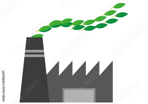 Fábrica con emisiones respetables con el medio ambiente.