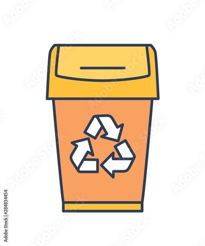 Waste container, dustbin, trash or garbage can isolated on white background