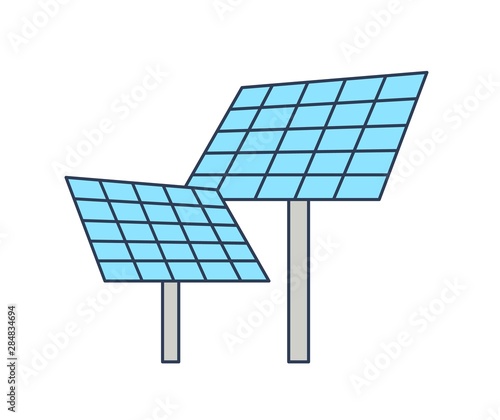 Solar panels isolated on white background