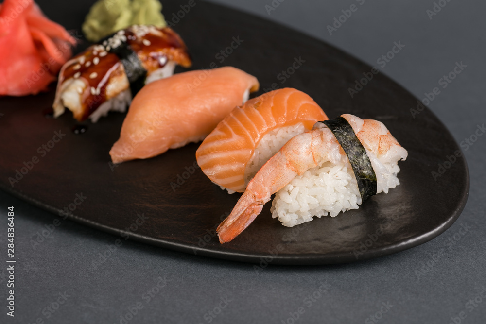 sushi on plate