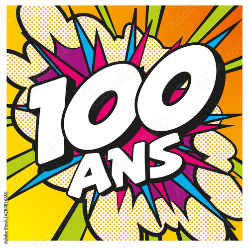 carte anniversaire pop art 100 ans 55