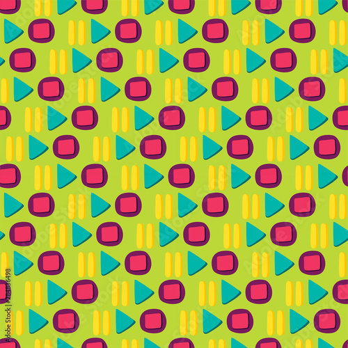 Media Player Colorful Button Flat Seamless Pattern