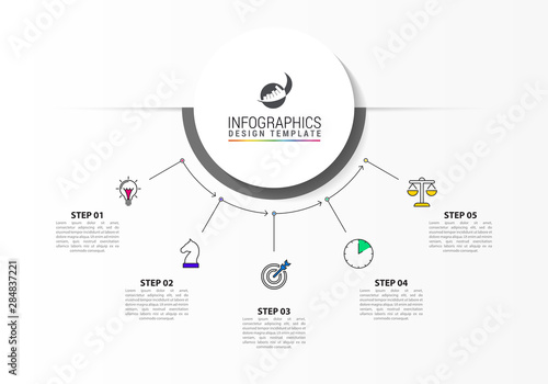 Infographic design template. Creative concept with 5 steps