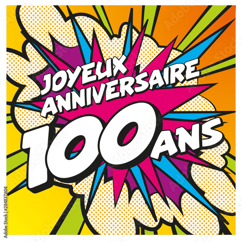 carte anniversaire pop art 100 ans 1