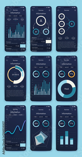 Vector graphics set mobile infographics. Stock vector
