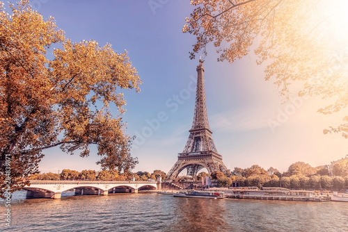 Paris city with Eiffel tower in autumn
