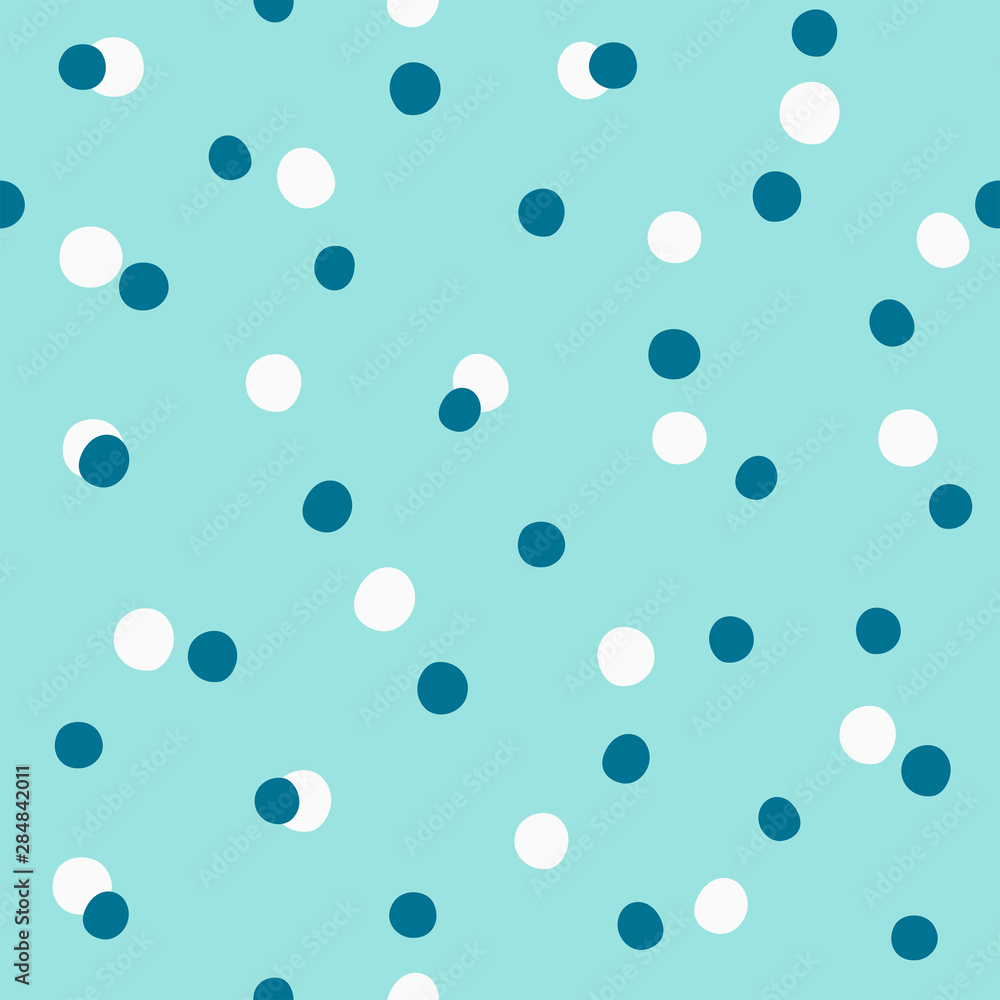 Seamless pattern with round spots. Simple repeated print. Vector illustration.