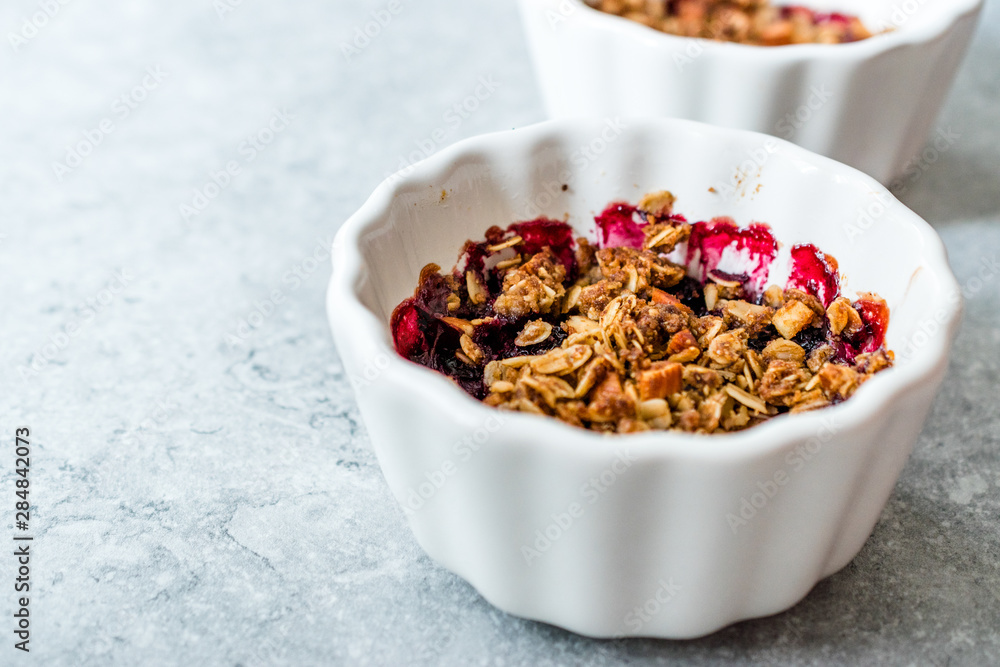 Crumble with Fresh Berries, Oatmeal, Nut, Flax Seeds and Granola. Crumble with Fresh Berries, Oatmeal, Nut, Flax Seeds and Granola.