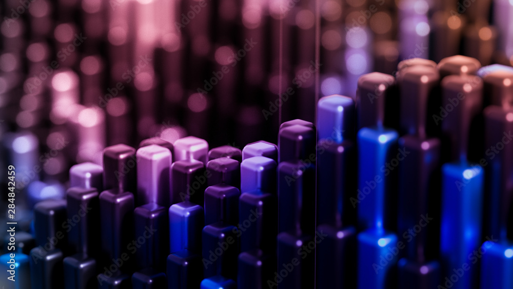 Fototapeta premium Technology geometry abstraction background. 3d illustration, 3d rendering.