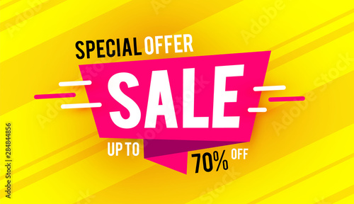 Super sale minimalistic design template. Special offer. Big sale.