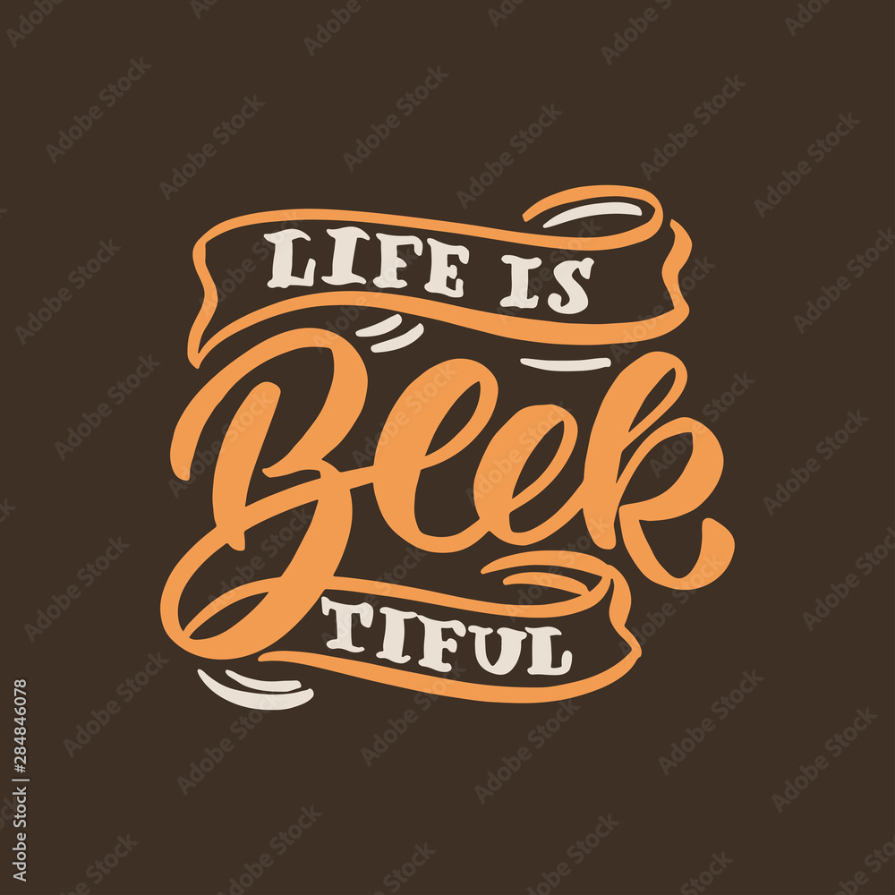 Obraz premium Beer phrases hand drawn lettering composition