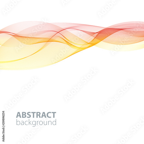 Abstract waves on the white background. Transparent lines