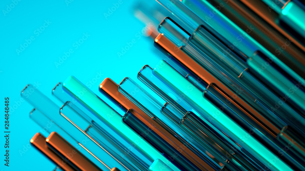 Fototapeta premium Technology geometry abstraction background. 3d illustration, 3d rendering.