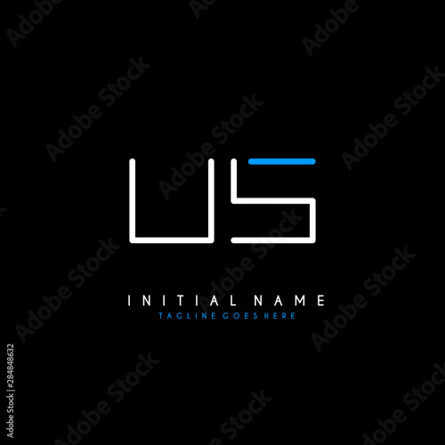 Initial U S US minimalist modern logo identity vector