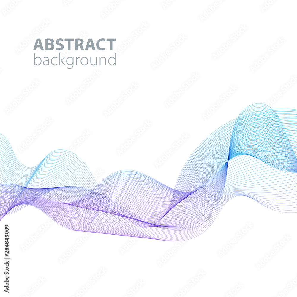 Fototapeta premium Abstract waves on the white background. Transparent lines