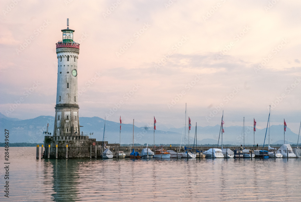 lighthouse in Lindau on Lake Constance 