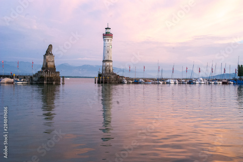 lighthouse in Lindau on Lake Constance 