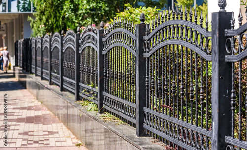 Fotografia, Obraz Wrought Iron Fence. Metal fence