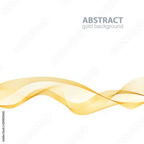 Abstract waves on the white background. Transparent lines © Elena