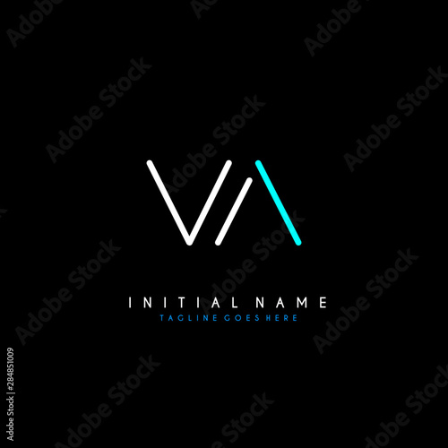 Initial V A VA minimalist modern logo identity vector photo