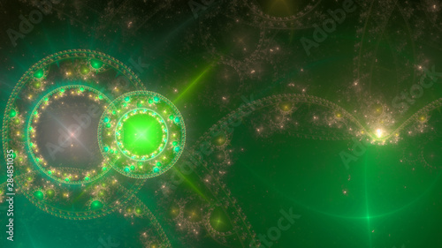 Bild auf Leinwand Abstract intricate extravagant fractal background made out of interconnected rin