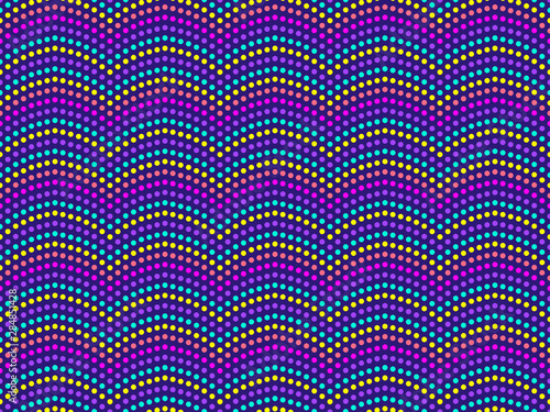 Dotted wave seamless pattern. Pop art background. Modern trend background. Vector illustration