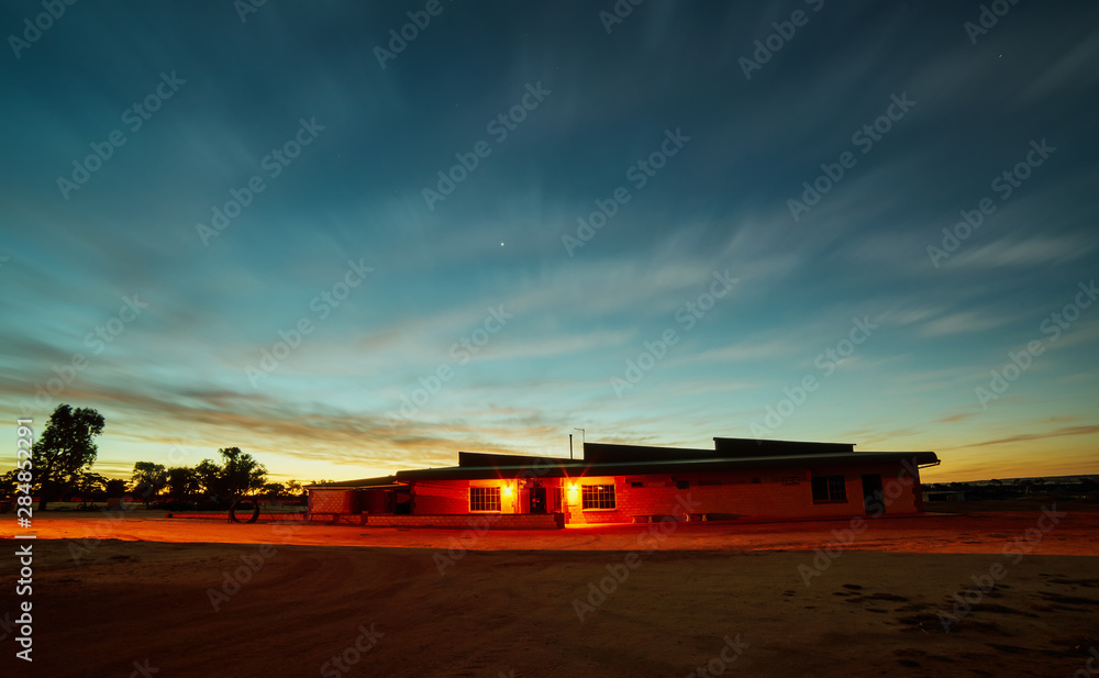 Country house in the rural at night .Perth ,Western Australia Country house in the rural at night .Perth ,Western Australia