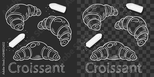 Croissant and piece of chalk