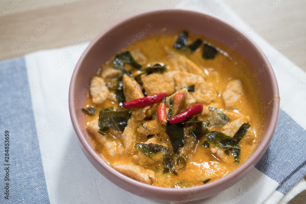 Panaeng curry with pork or Red curry with pork (Panang pork)