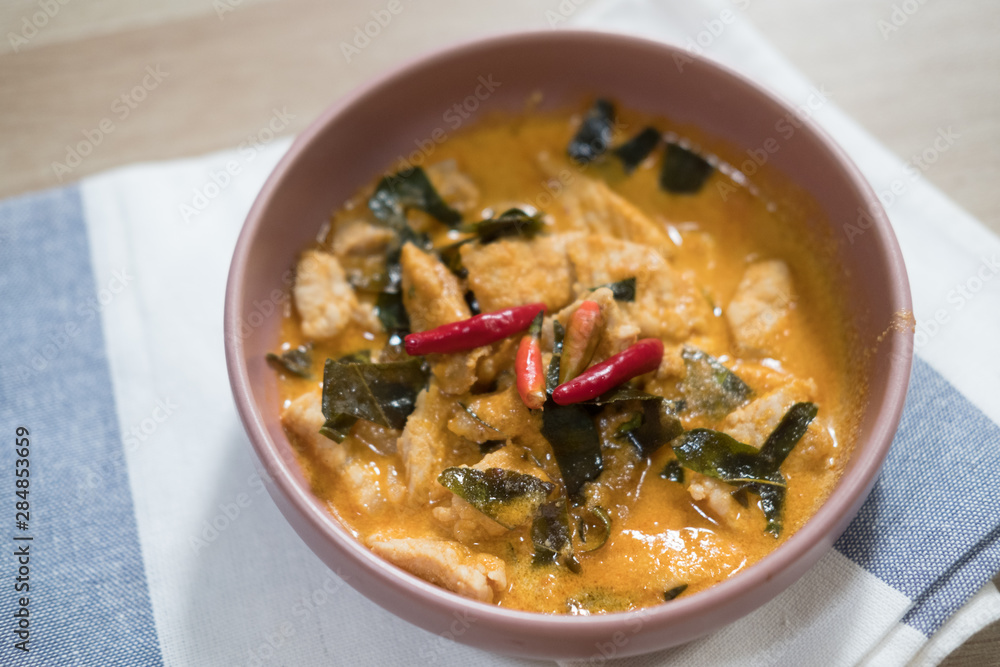Panaeng curry with pork or Red curry with pork (Panang pork) Panaeng curry with pork or Red curry with pork (Panang pork)