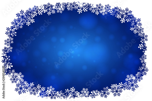 Christmas snowflakes blank frame vector illustration