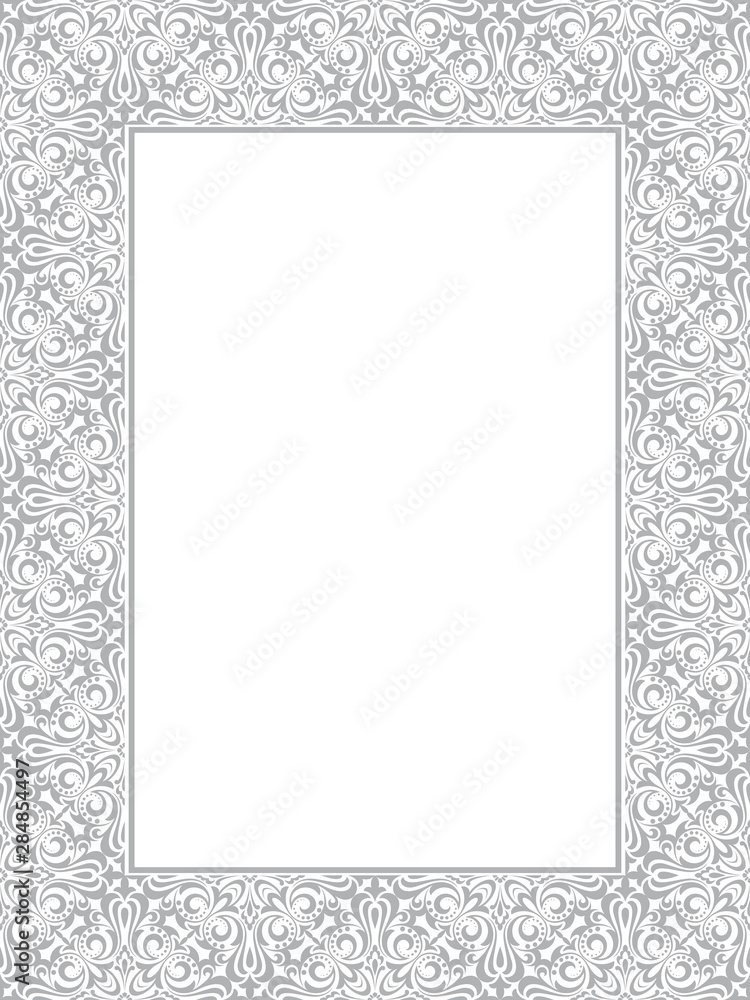 Decorative frame Elegant vector element for design in Eastern style, place for text. Floral grey border. Lace illustration for invitations and greeting cards Decorative frame Elegant vector element for design in Eastern style, place for text. Floral grey border. Lace illustration for invitations and greeting cards