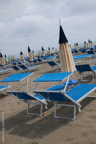 Milano Marittima, Italy -  July 28, 2019 : View of Milano Marittima beach © simona